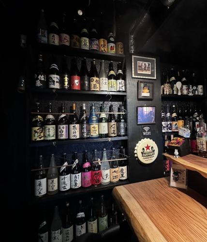 种类丰富的烧酒、日本酒、威士忌