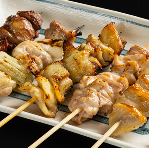 昼飲みに最適！【国産焼き鳥を使用したおまかせ5本盛り】