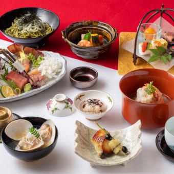【一人份龍蝦生魚片及奢華食材】特別懷石套餐15,000日元（含稅16,500日元） 請至少提前3天預約。