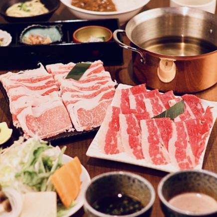 期間限定【食べ放題+ソフトドリンク飲み放題】松阪ポーク＆黒毛和牛しゃぶしゃぶ食べ放題￥3,980