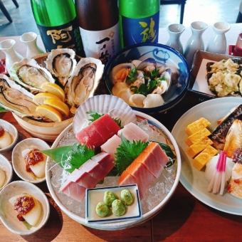 3/1 ~ [Premier Course] Banquet course with assorted sashimi, Robatayaki, and raw oysters 6,000 yen → 5,000 yen Includes 5 types of sake