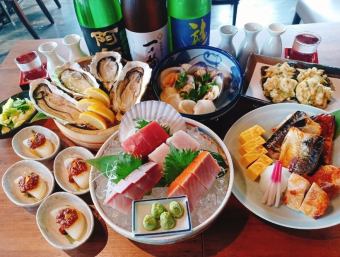 3/1 ~ [Premier Course] Banquet course with assorted sashimi, Robatayaki, and raw oysters 6,000 yen → 5,000 yen Includes 5 types of sake