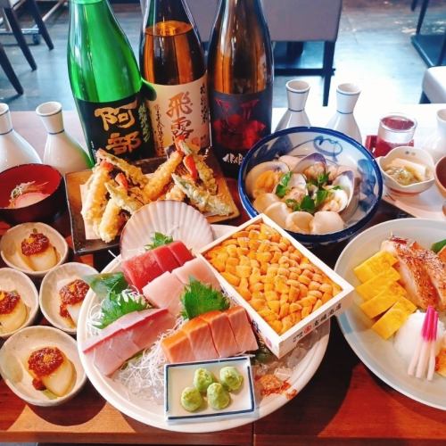All-you-can-drink banquet sashimi