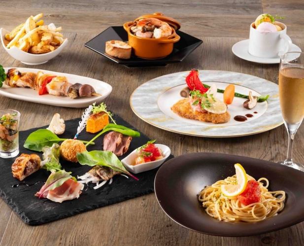 【ディナータイム】★女子会プラン★生ビールOK!ノンアルコール充実♪料理6品☆2時間飲み放題付