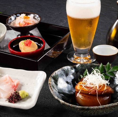 [Dinner Time] ★Available on the day★ Casual and affordable evening drink set [Japanese Nonbemon Set] 1,700 yen per person