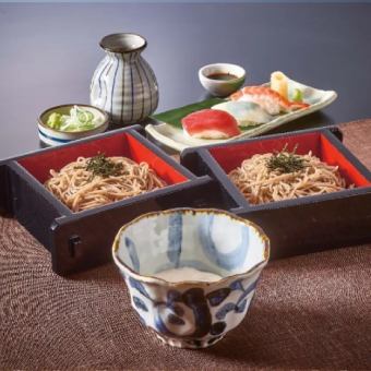 とろろ汁ざるそばと寿司セット
