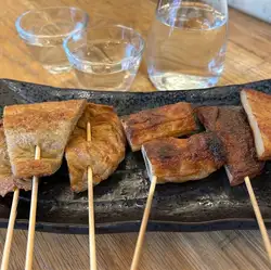 Grilled fish cake skewers from an oden shop