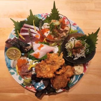 【クーポンご利用で500円引き】豪華海鮮プレートコース7400円⇒6900円！【飲み放題付き】