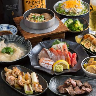 釜飯と鉄板いわもと飲み放題付き5000円(税込)コース