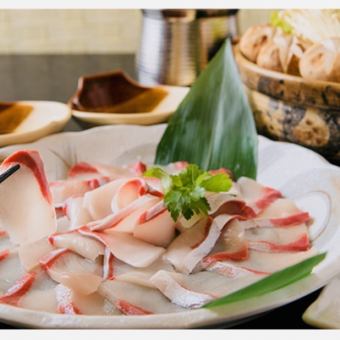[Imari specialty!] Olive yellowtail shabu course (8 dishes in total) 4,300 yen (tax included)