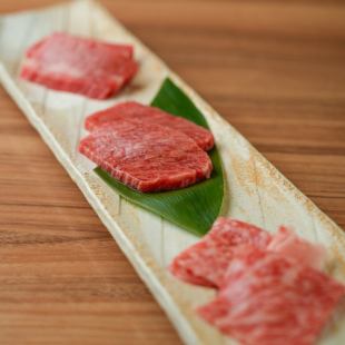 Marbled beef three-kind assortment (short ribs, rump, and loin)