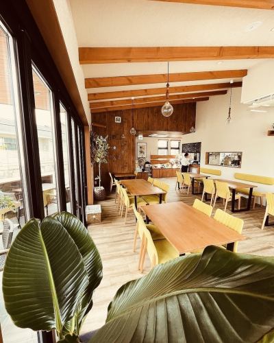 Large windows and plants on the terrace