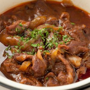 Lamb stew in red wine