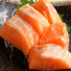 Salmon sashimi/broiled salmon/scallop sashimi/red shrimp sashimi/hamachi sashimi