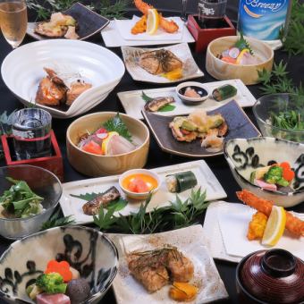 6～8月限定■夏の夕凪コース■国産鶏グリル、刺身4種盛等  6500円⇒5500円【飲み放題120分】