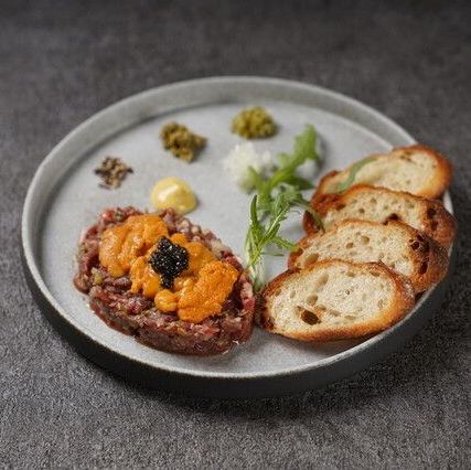 Hokkaido beef tartare with sea urchin and caviar