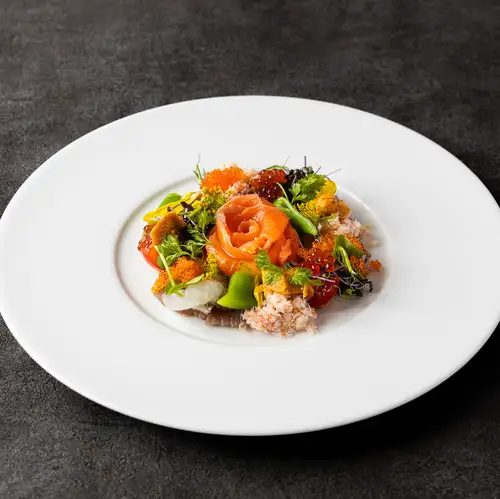 Luxurious fresh fish carpaccio