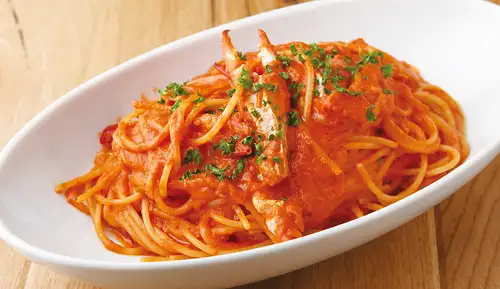 Crab in tomato cream sauce