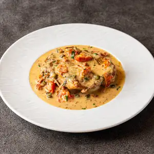 Chicken thigh fricassee