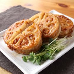 蓮根と鶏肉の挟み揚げ