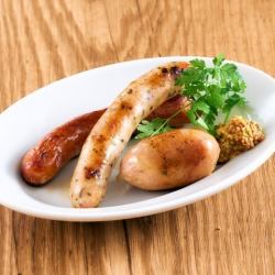 Grilled sausages