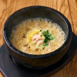 Chicken broth rice porridge