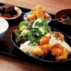 鶏天タルタル定食