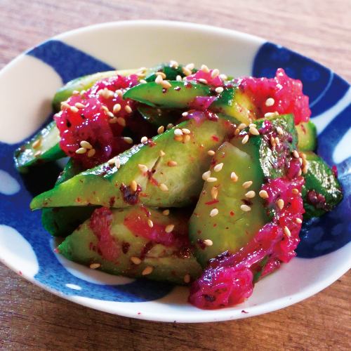 たたき胡瓜　梅くらげ