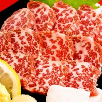 Special marbled horsemeat sashimi delivered directly from Kumamoto