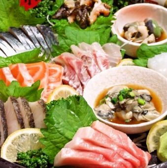 Assortment of 5 kinds of fresh fish sashimi for 1 person