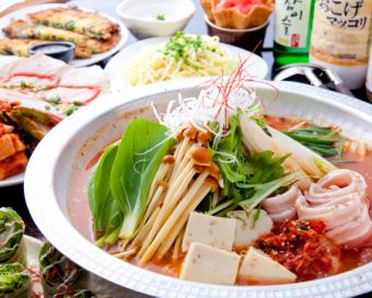 [You can choose your main dish from iron plate or hot pot♪] Food only course, 7 dishes, 3,000 yen (tax included) *No all-you-can-drink option