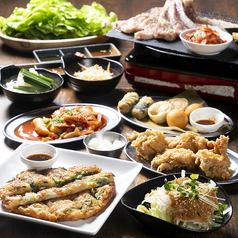 ネット予約限定！【サムギョプサル食べ放題全６品】　３０００円＋クーポンで飲み放題１５００円