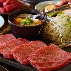 香味野菜ととろろポン酢の牛焼き