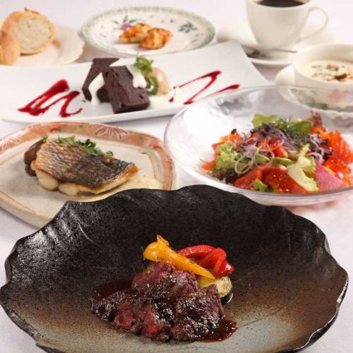 【贅沢な全7品】Dinner A◆鮮魚のポワレや本日のお肉料理にデザート2品[全席完全個室]