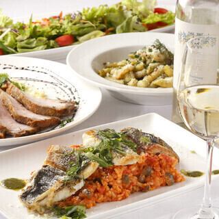 パーティープラン◆飲み放題(フリーフロー120分)付き/オードブル、魚介のお料理、お肉料理など