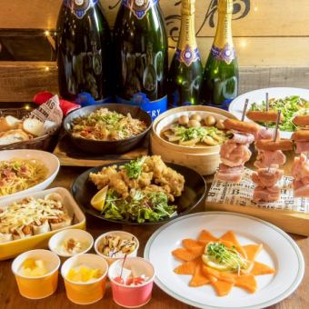 ≪貸切&各種宴会に◎≫当店おすすめスタンダードコース全料理10品+120分[飲放]⇒4500円(税込)