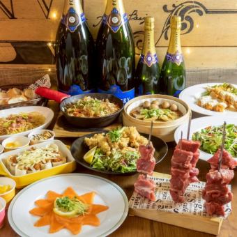 ≪貸切&各種宴会に◎≫牛ステーキコース全料理10品+120分[飲放]⇒4900円(税込)