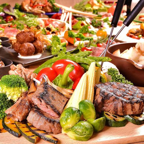 【全品食べ放題◎】3H飲放付豪華な肉バルステーキコース3480円