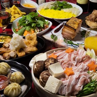 《(宴会向け》◎【3時間飲み放題】◎『スパイスとだしが香る鶏肉の水炊き鍋』全8品3500円コース