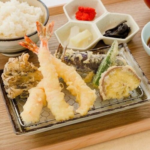 Flower shrimp tempura set