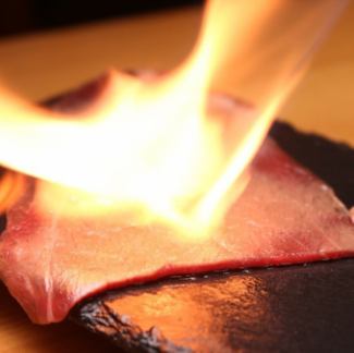 Shorthorn beef Uchimomo sashimi