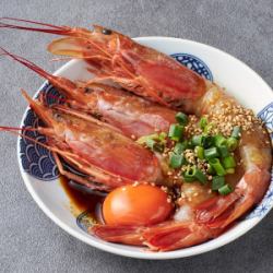 ゆずたまの赤海老ユッケ