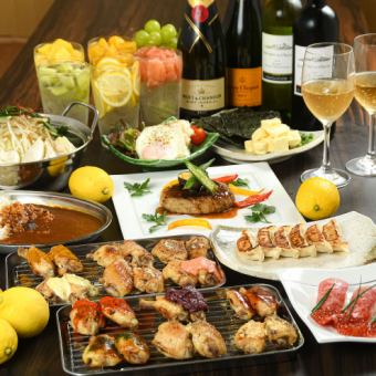 Many media coverage! 10 dishes including our specialty chicken wings and Japanese black beef sushi [Stand course] 5,500 yen → 3,500 yen