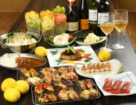 Many media coverage! 10 dishes including our specialty chicken wings and Japanese black beef sushi [Stand course] 5,500 yen → 3,500 yen