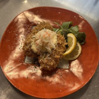 Crab cream croquette with crab meat