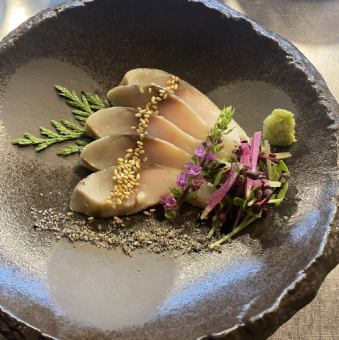Sakura-jime mackerel sashimi