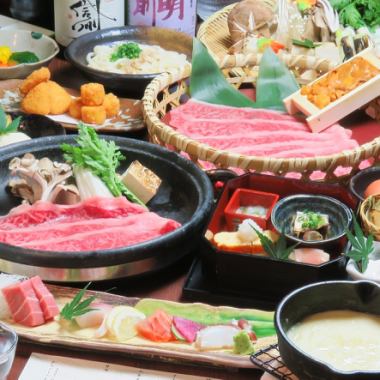 Luxury! Shinshu Premium Beef Sukiyaki Course! All-you-can-drink included 8,500 yen → 8,000 yen!