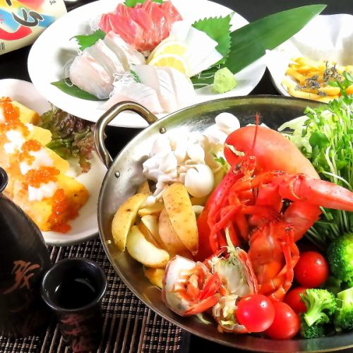 [90分钟无限畅饮] 4,400日元套餐以包括大虾天妇罗在内的6种串烧天妇罗为中心。