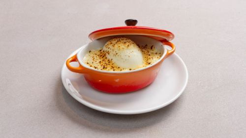 Soft-boiled egg gratin