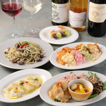 Our top recommendation: "Mare Course" - Enjoy seafood, fried foods, pasta, and more! 5-course meal for 3,680 yen (tax included)